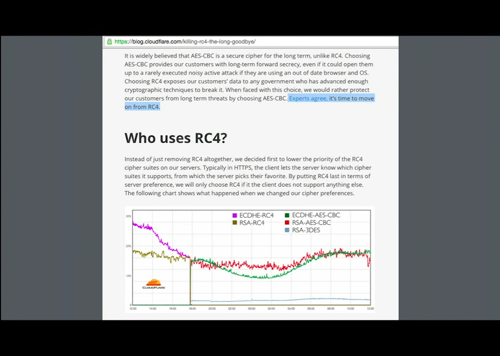 It's time to move on from RC4 to help deliver HTTPS for NGINX [presentation given by Yan Zhu and Peter Eckersley from the Electronic Frontier Foundation (EFF) at nginx.conf 2015]