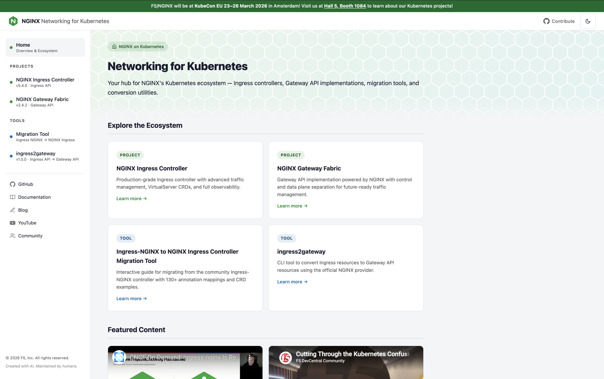 Introducing kubernetes.nginx.org: A Community Hub for NGINX on Kubernetes, Including a New Ingress-NGINX Migration Tool
